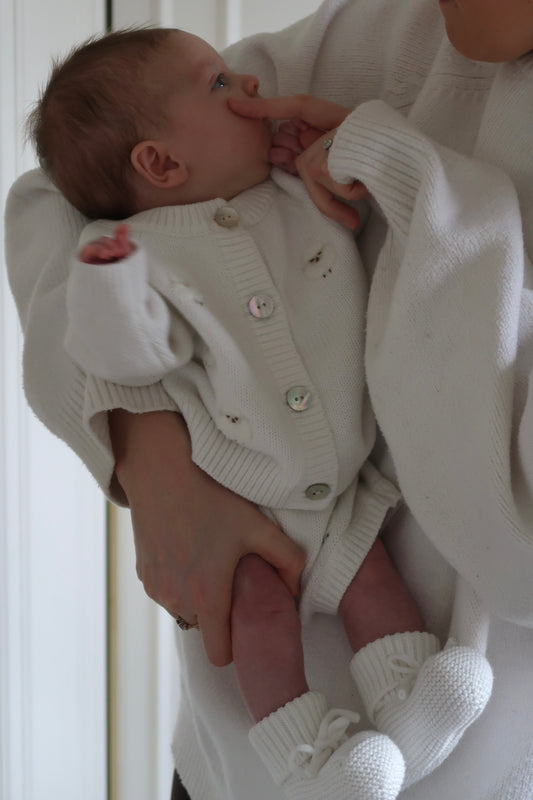 Knitted Little Lambs Cardigan and Short Set