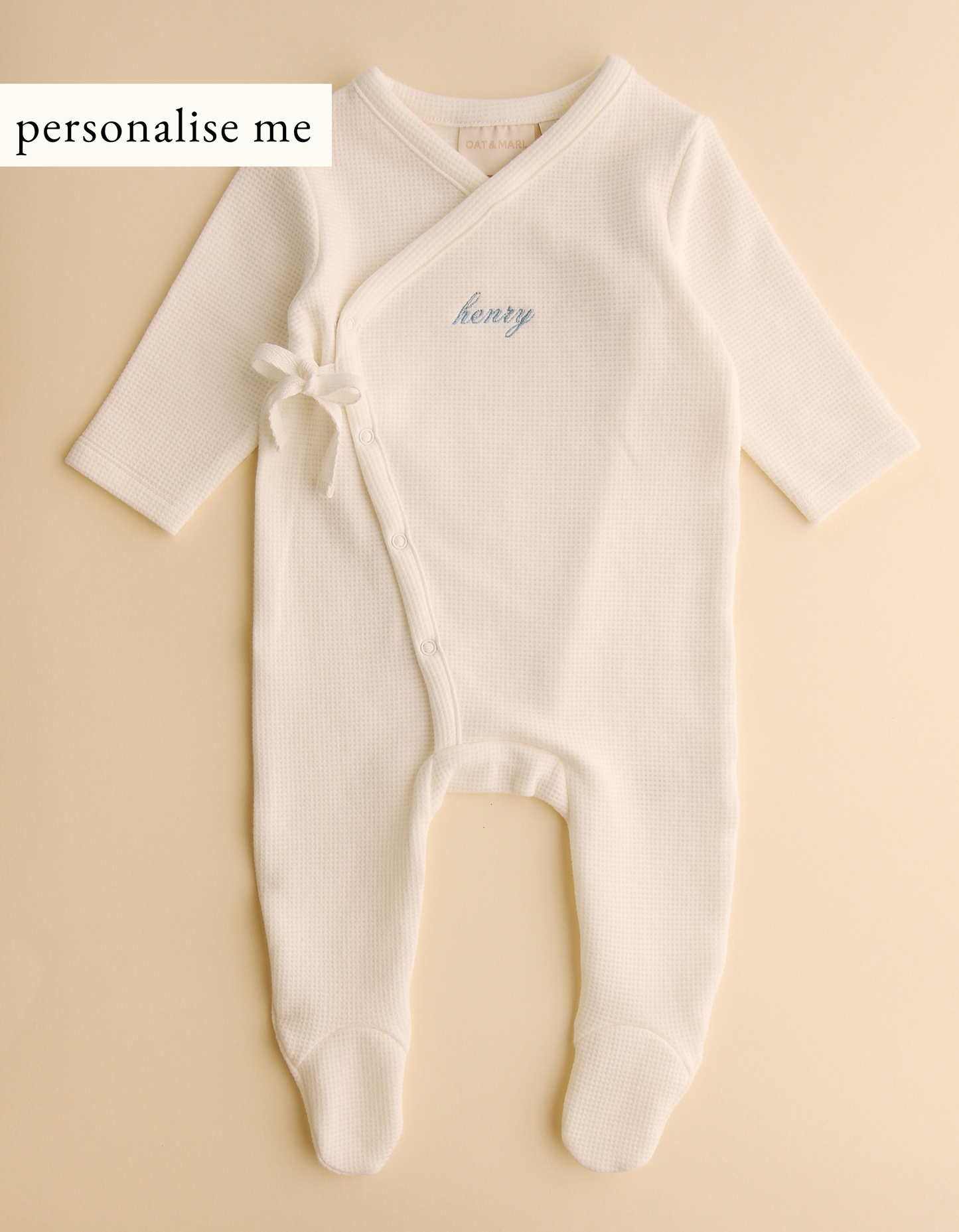 Personalised Waffle Wrapover Sleepsuit