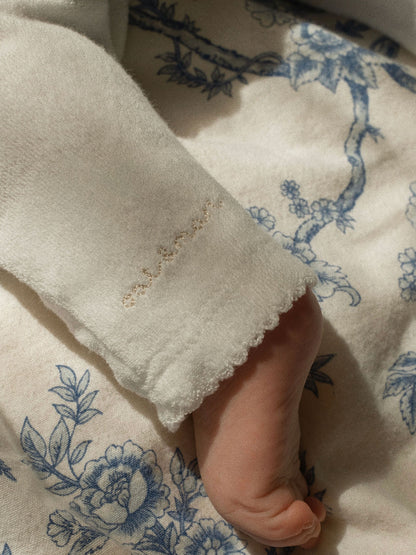 Soft Scalloped Towelling Set in Pure White