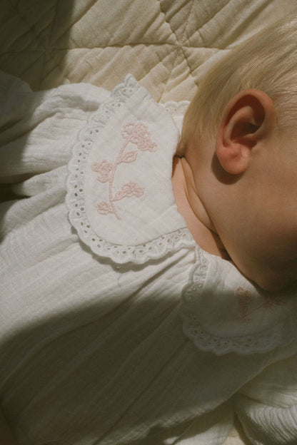 Petits Fleurs Collar Detail Cotton Romper