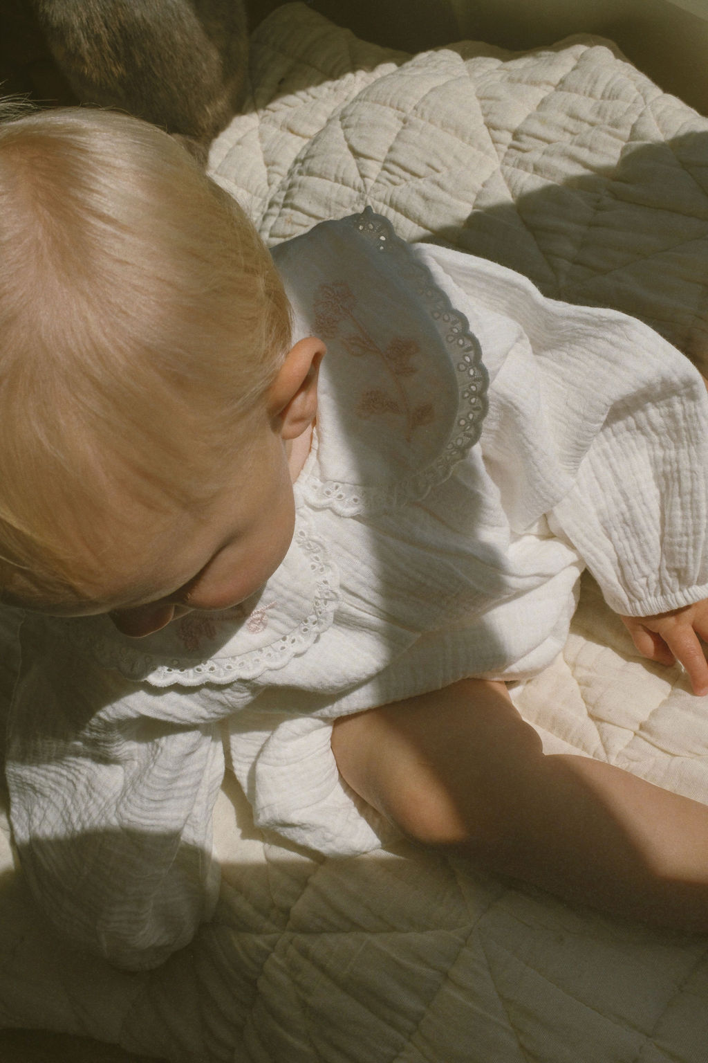 Petits Fleurs Collar Detail Cotton Romper