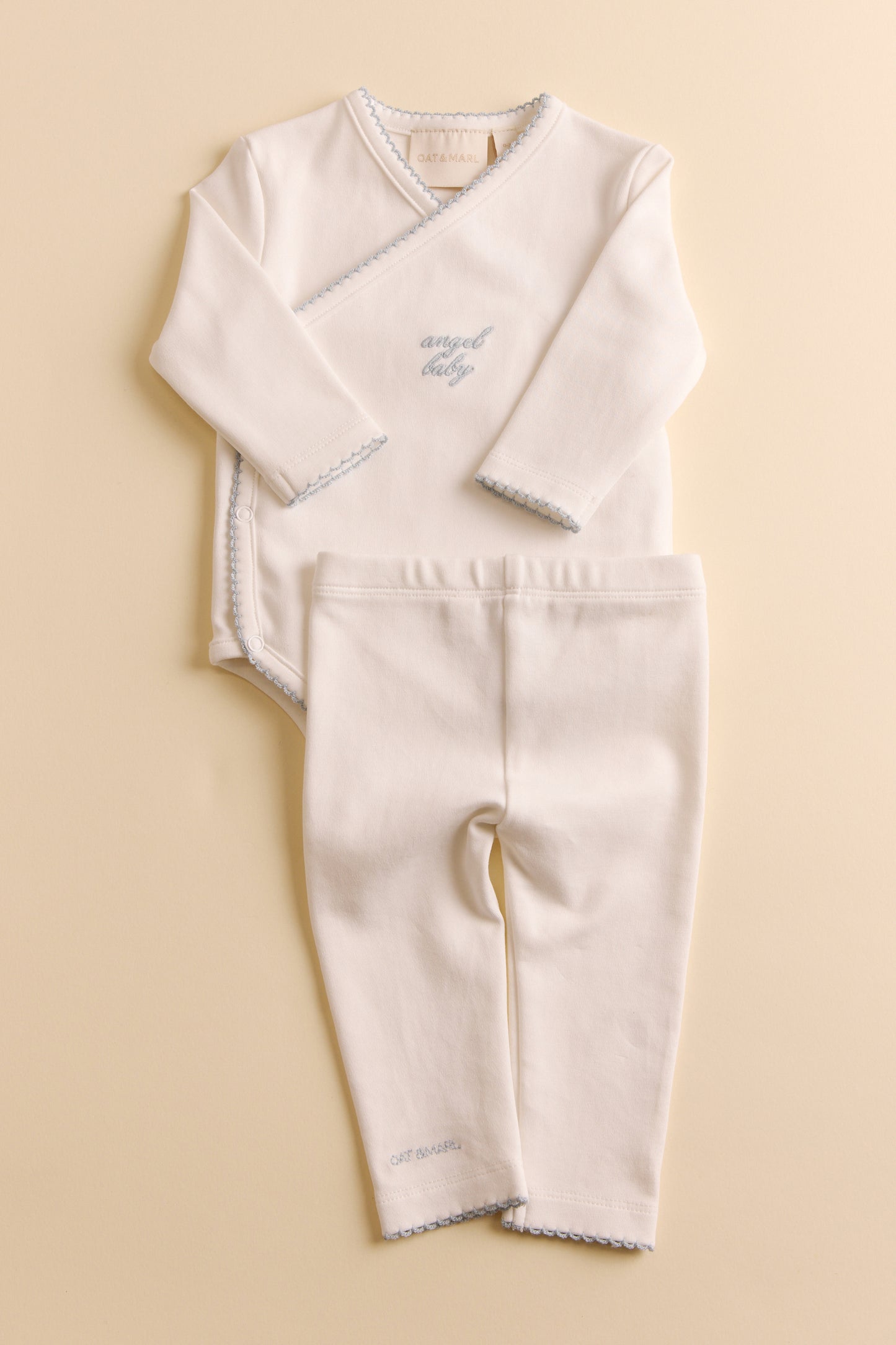 Angel Baby Scalloped Bodysuit Set