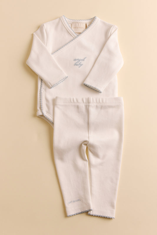 Angel Baby Scalloped Bodysuit Set