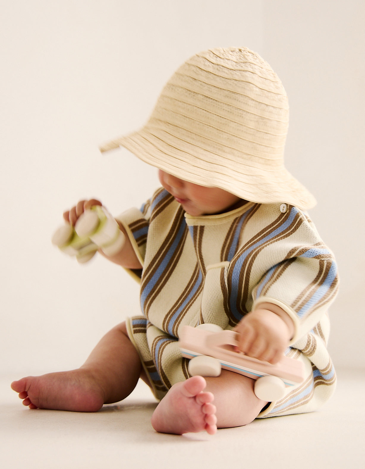 Roam Cotton Stripe Romper in Lemon