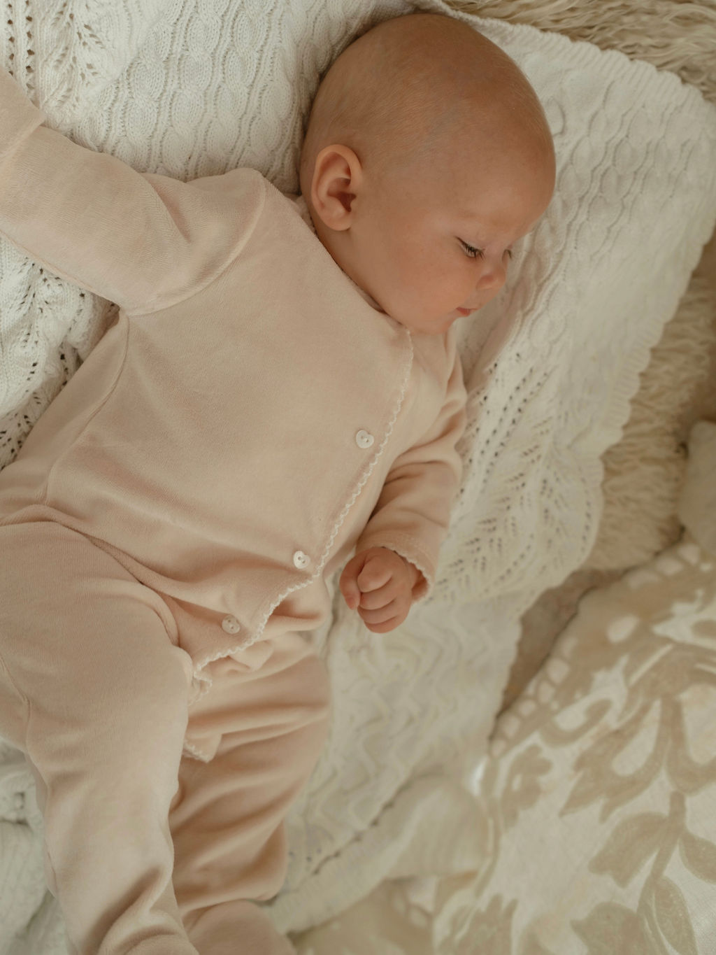 Snuggle Towelling Sleepsuit in Soft Pink