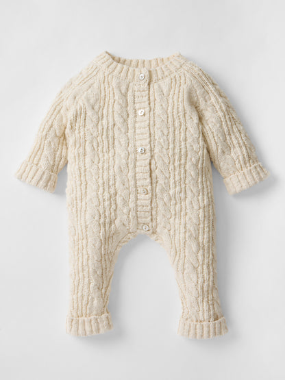 Cotton Cable Knit All in One in Ecru