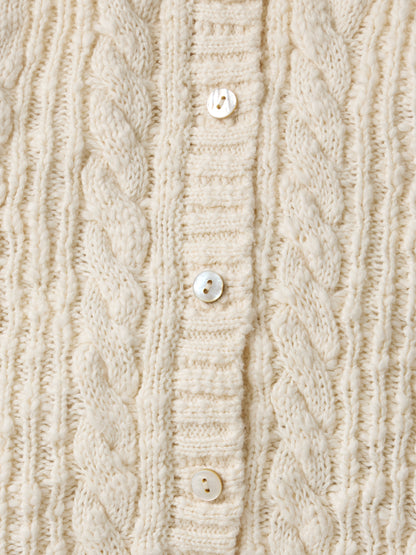 Cotton Cable Knit All in One in Ecru