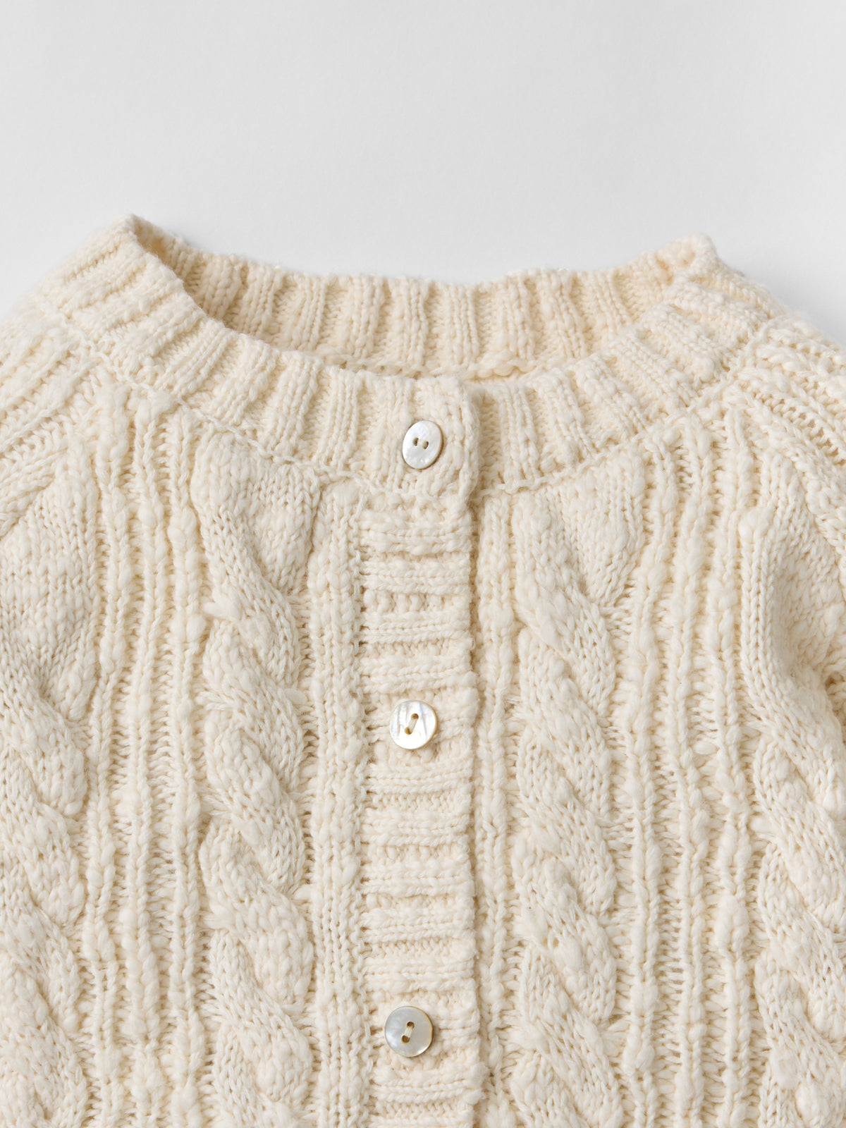 Cotton Cable Knit All in One in Ecru