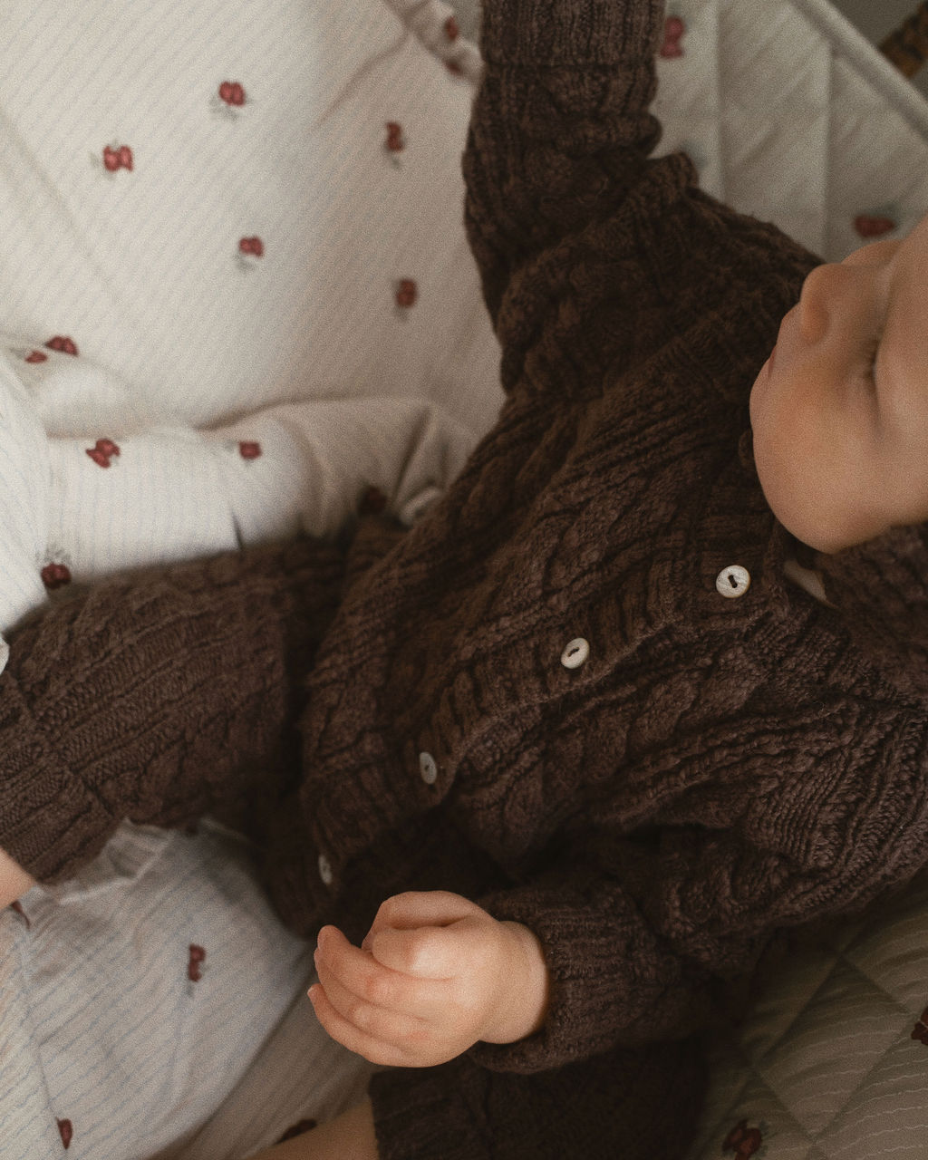 Cotton Cable Knit All in One in Chocolate