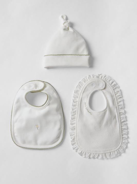 Daisy Bib and Hat 3 Piece Set