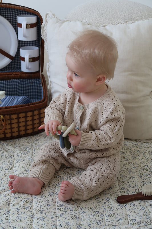 Pointelle Cardigan Set