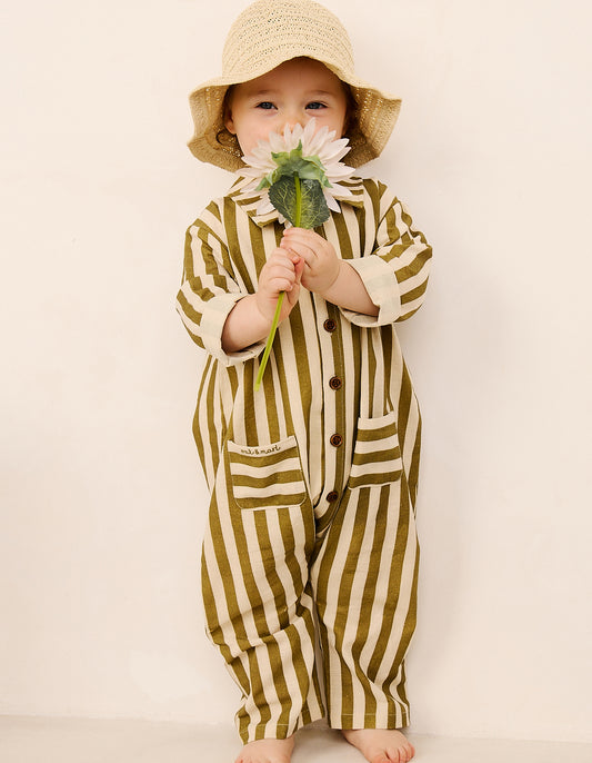 Wayfarer Striped Linen Boilersuit