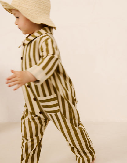 Wayfarer Striped Linen Boilersuit