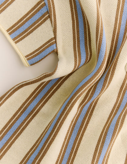 Roam Cotton Stripe Romper in Lemon