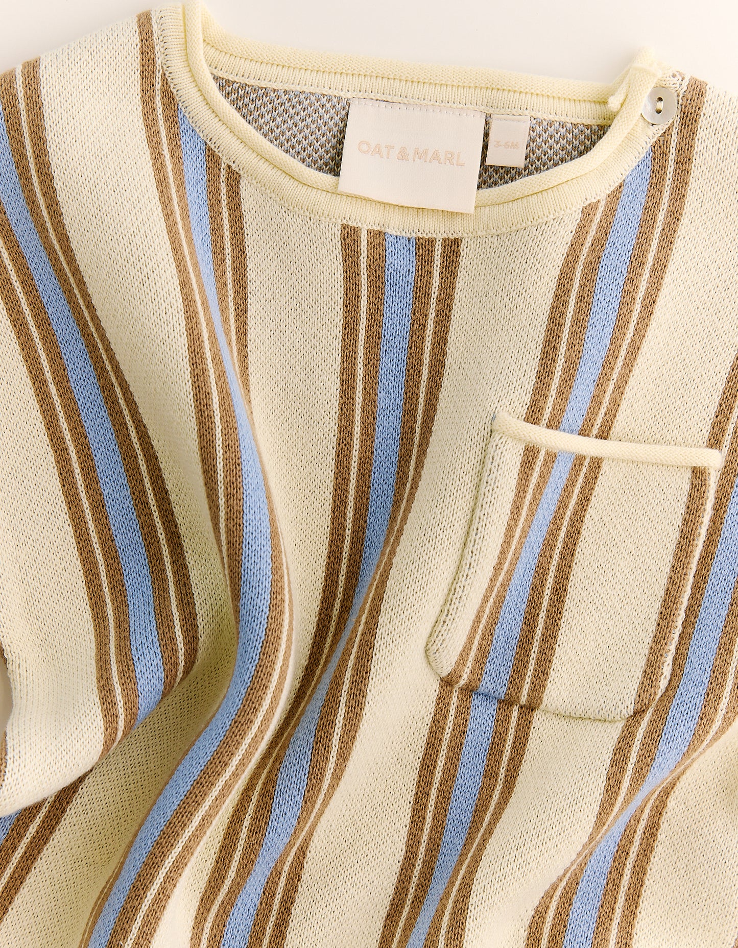 Roam Cotton Stripe Romper in Lemon