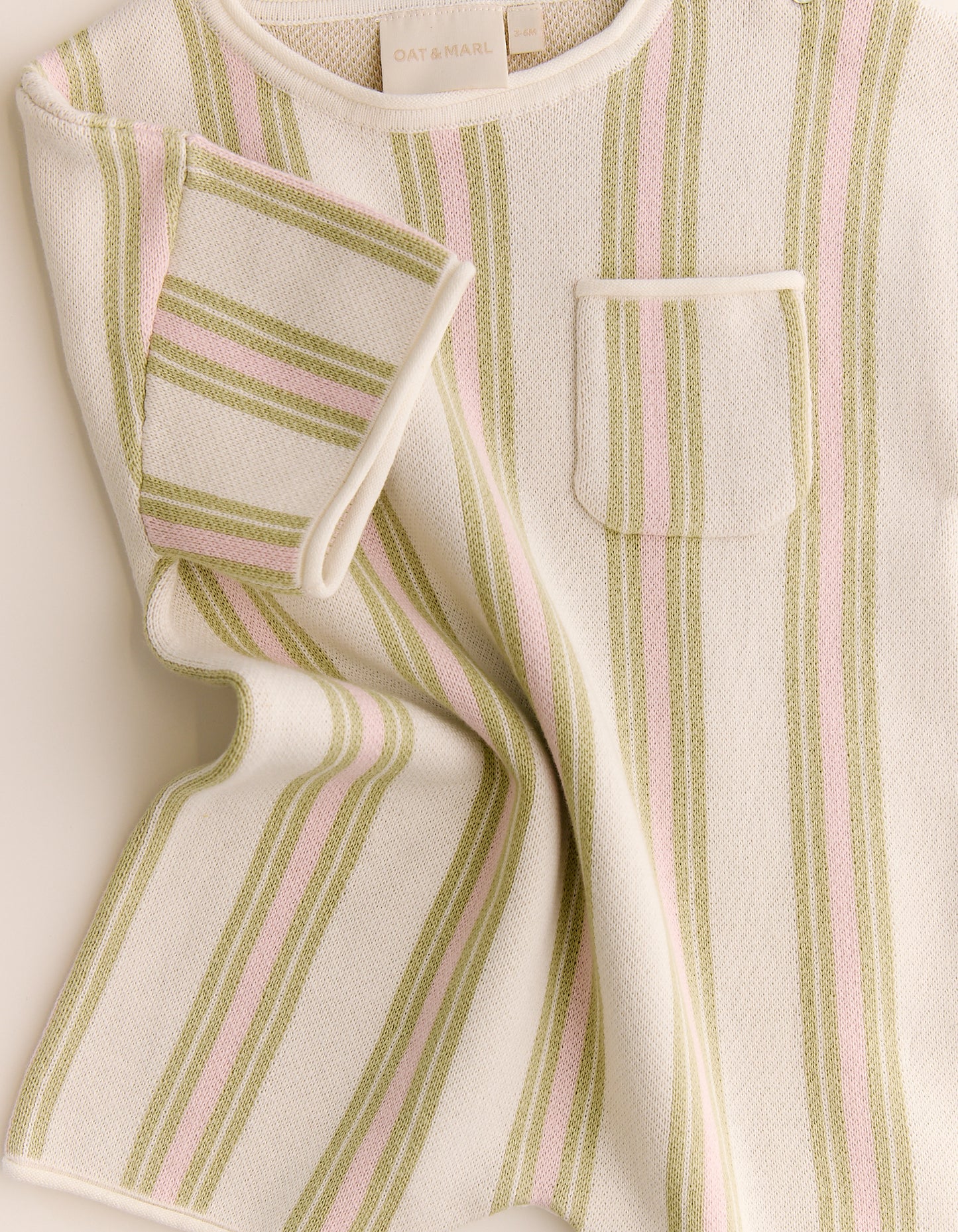 Roam Cotton Stripe Romper in Pink