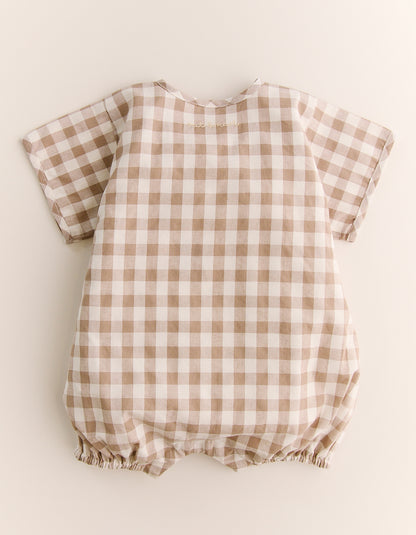 Summer Nostalgia Gingham Embroidered Romper