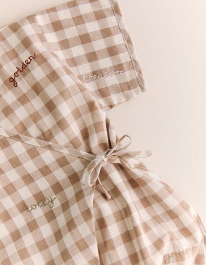 Summer Nostalgia Gingham Embroidered Romper