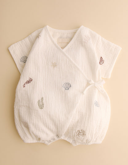Little Bay Muslin Embroidered Romper