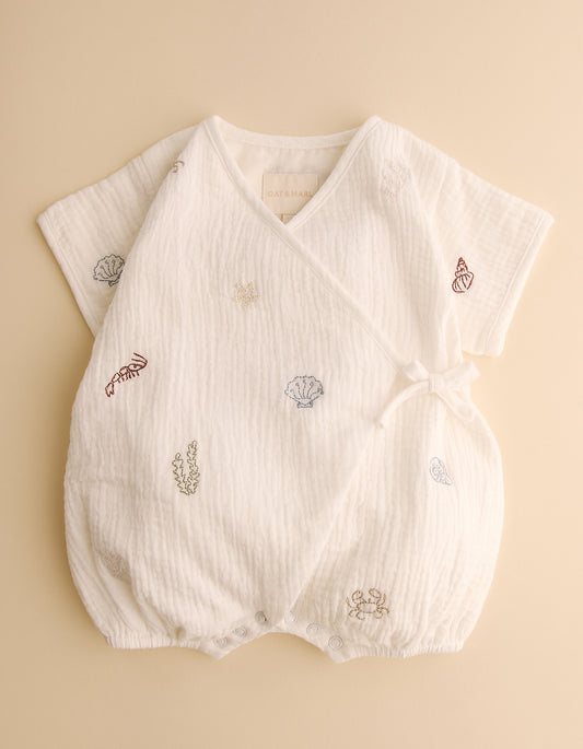 Little Bay Muslin Embroidered Romper