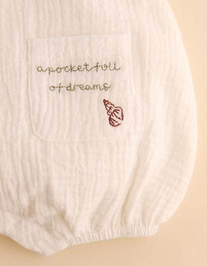 Little Bay Muslin Embroidered Romper