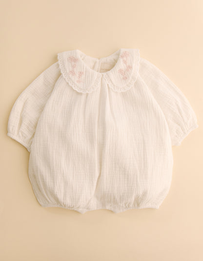 Petits Fleurs Collar Detail Cotton Romper