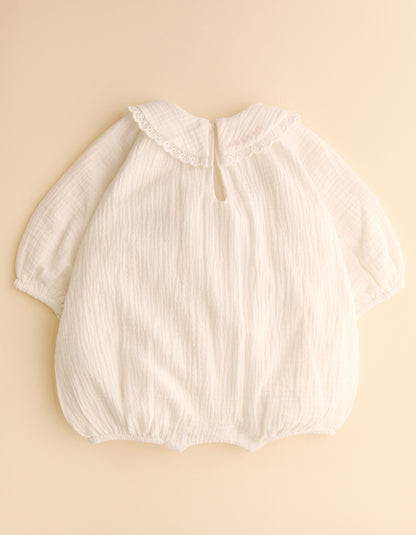 Petits Fleurs Collar Detail Cotton Romper