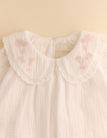 Petits Fleurs Collar Detail Cotton Romper