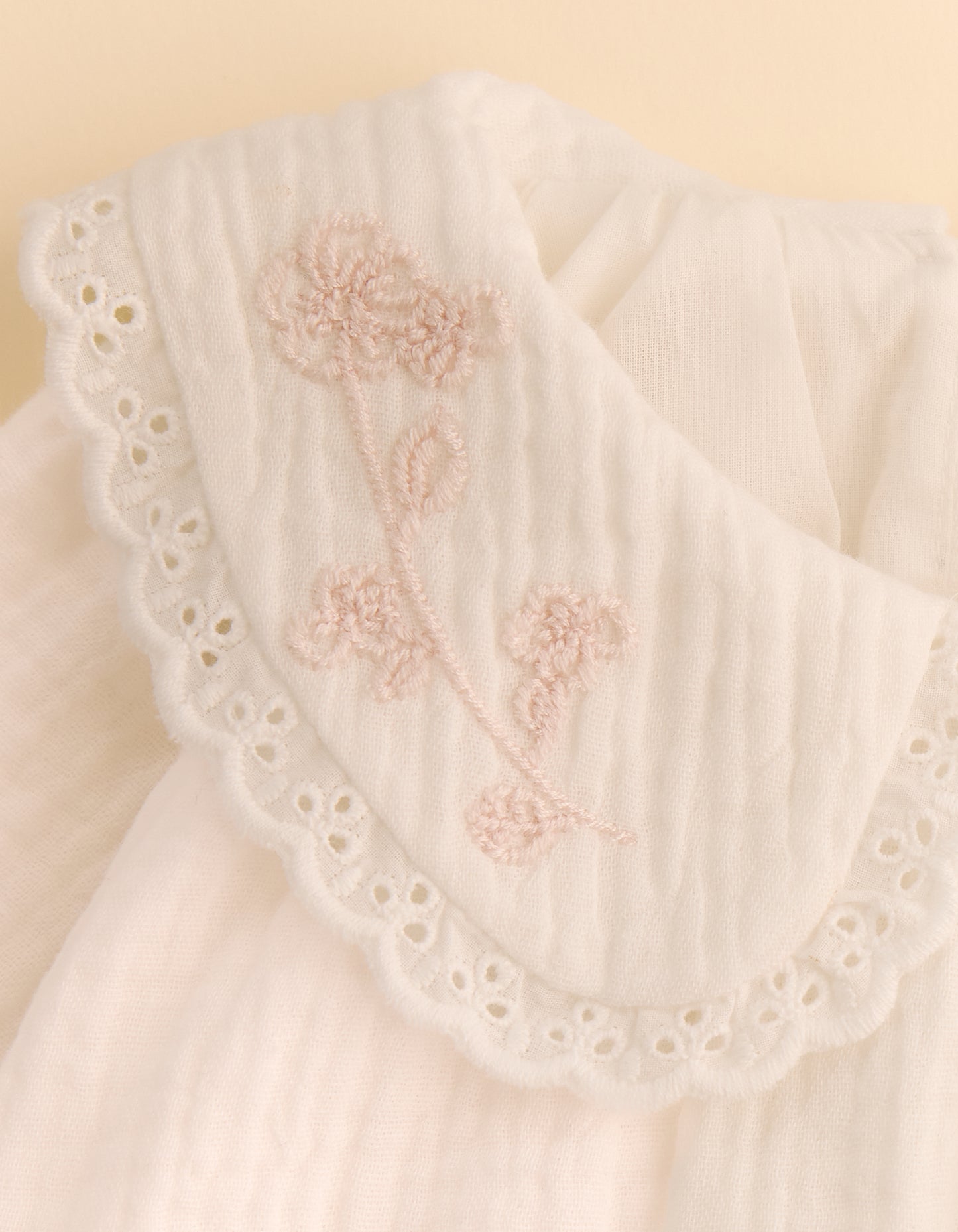 Petits Fleurs Collar Detail Cotton Romper