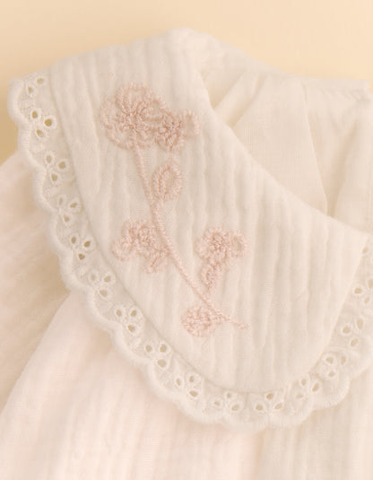 Petits Fleurs Collar Detail Cotton Romper