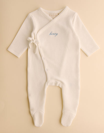 Personalised Waffle Wrapover Sleepsuit