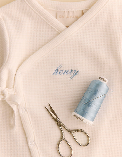 Personalised Waffle Wrapover Sleepsuit