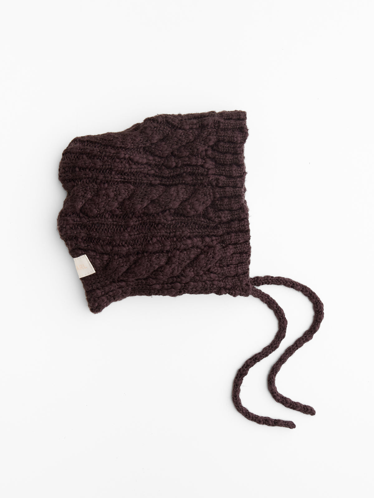 Cable Knit Bonnet in Chocolate