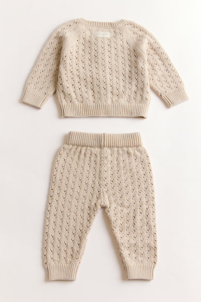Pointelle Cardigan Set
