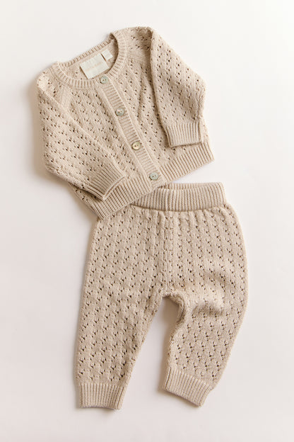 Pointelle Cardigan Set