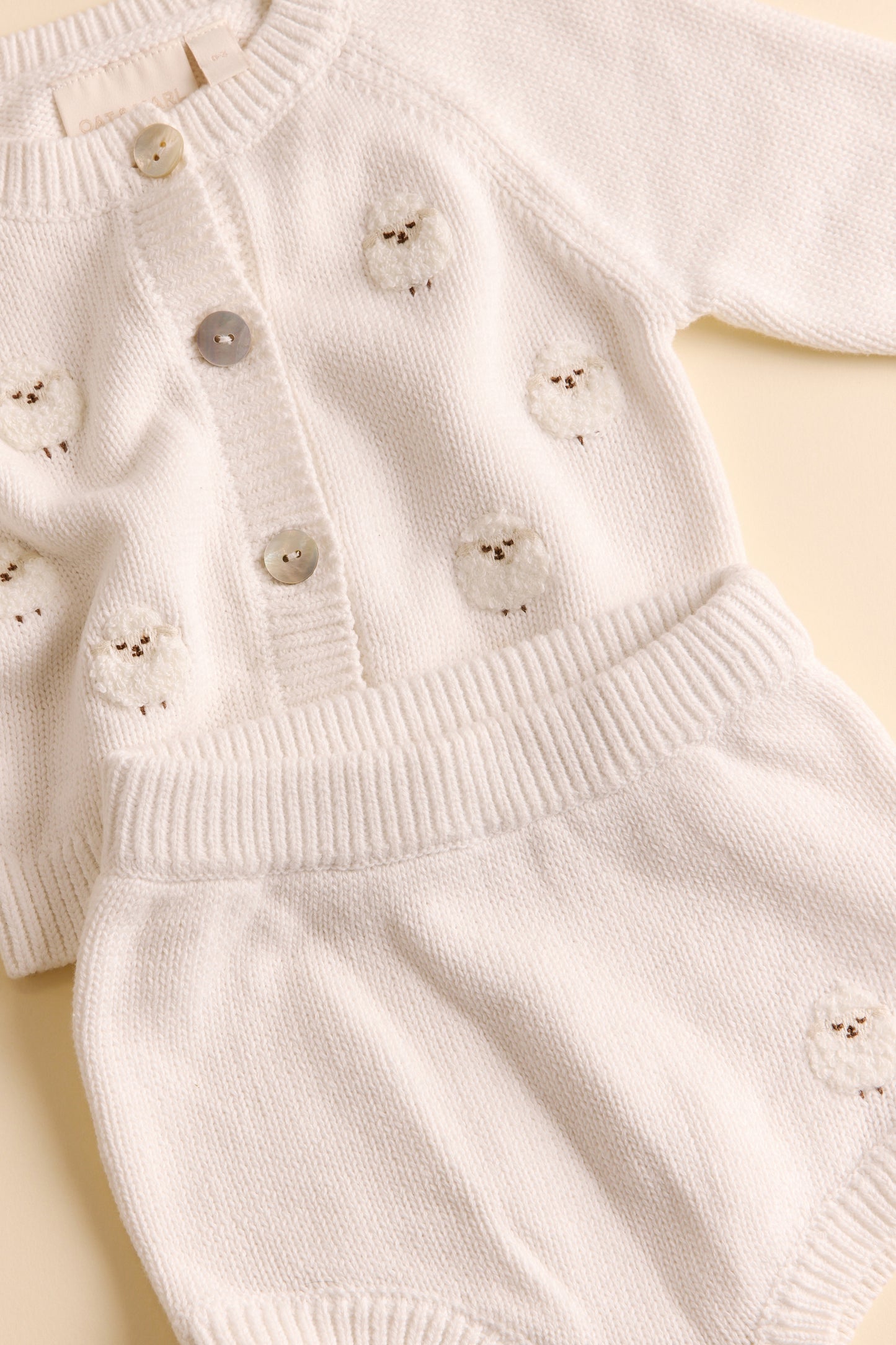Knitted Little Lambs Cardigan and Short Set