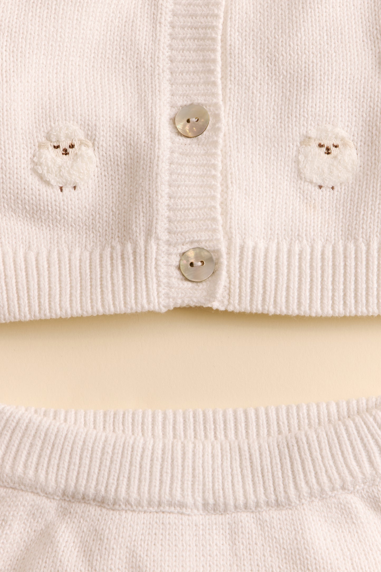 Knitted Little Lambs Cardigan and Short Set