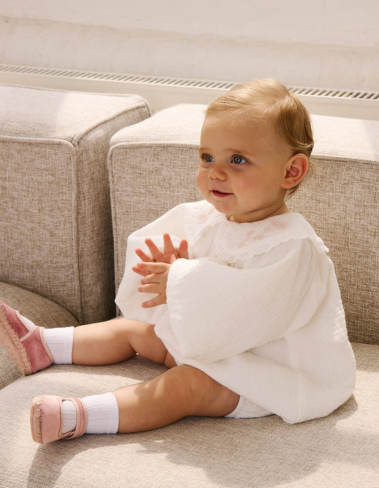 Petits Fleurs Collar Detail Cotton Romper