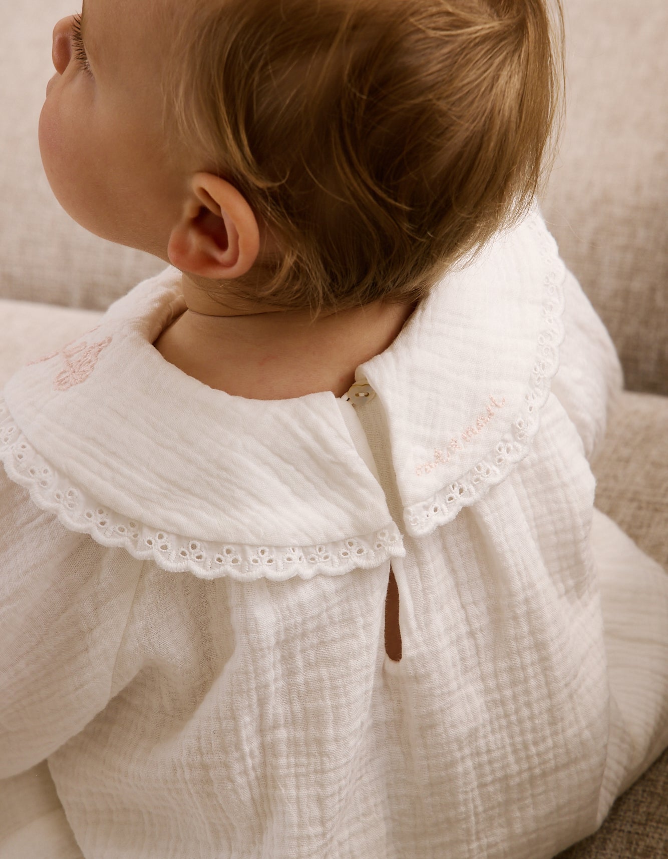 Petits Fleurs Collar Detail Cotton Romper