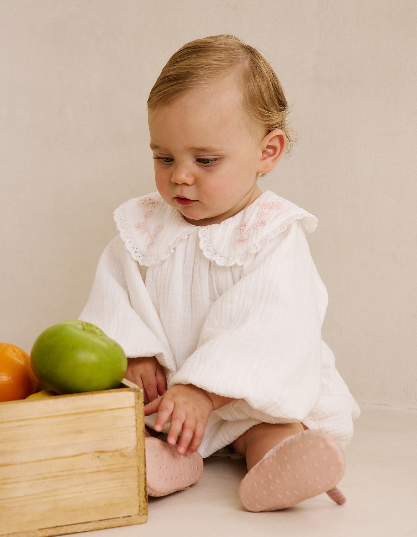 Petits Fleurs Collar Detail Cotton Romper