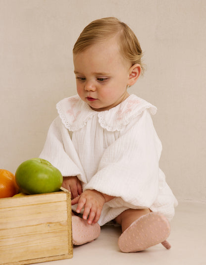 Petits Fleurs Collar Detail Cotton Romper