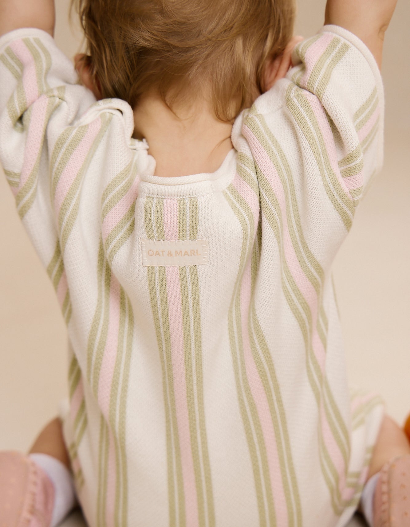Roam Cotton Stripe Romper in Pink