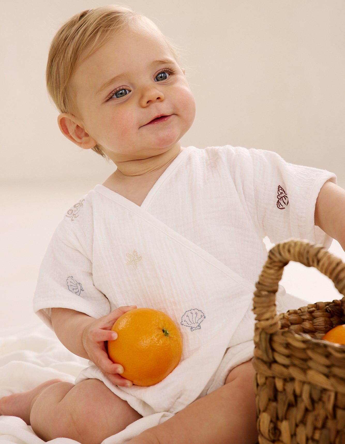 Little Bay Muslin Embroidered Romper