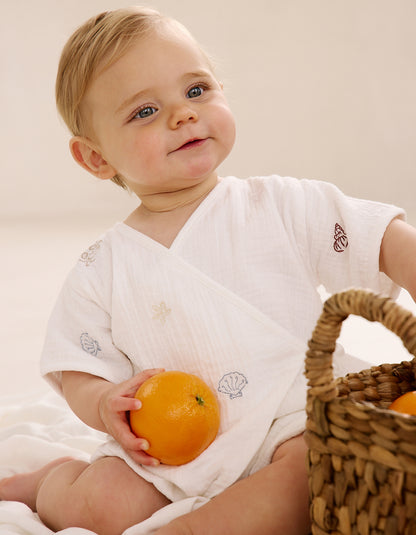 Little Bay Muslin Embroidered Romper