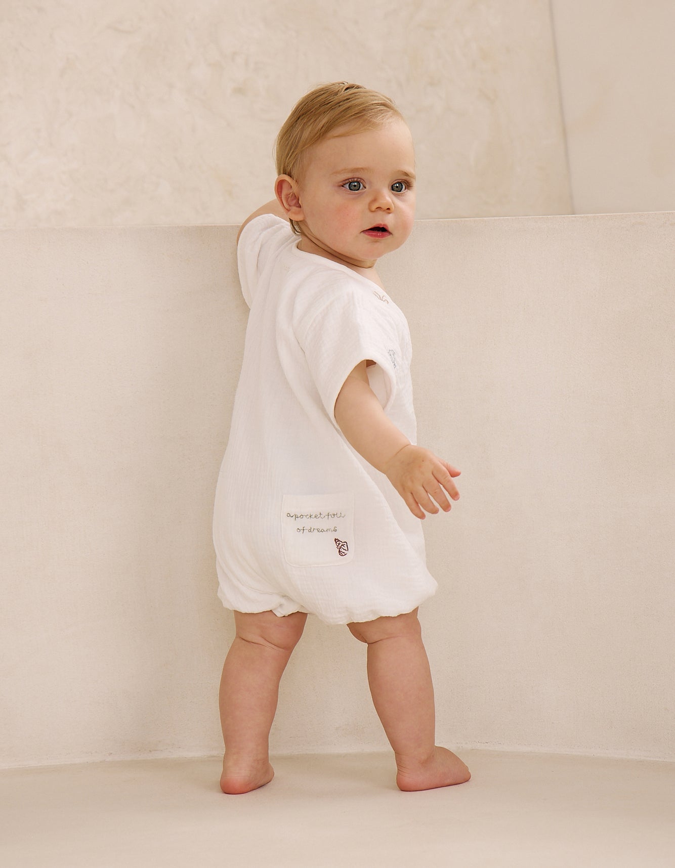 Little Bay Muslin Embroidered Romper