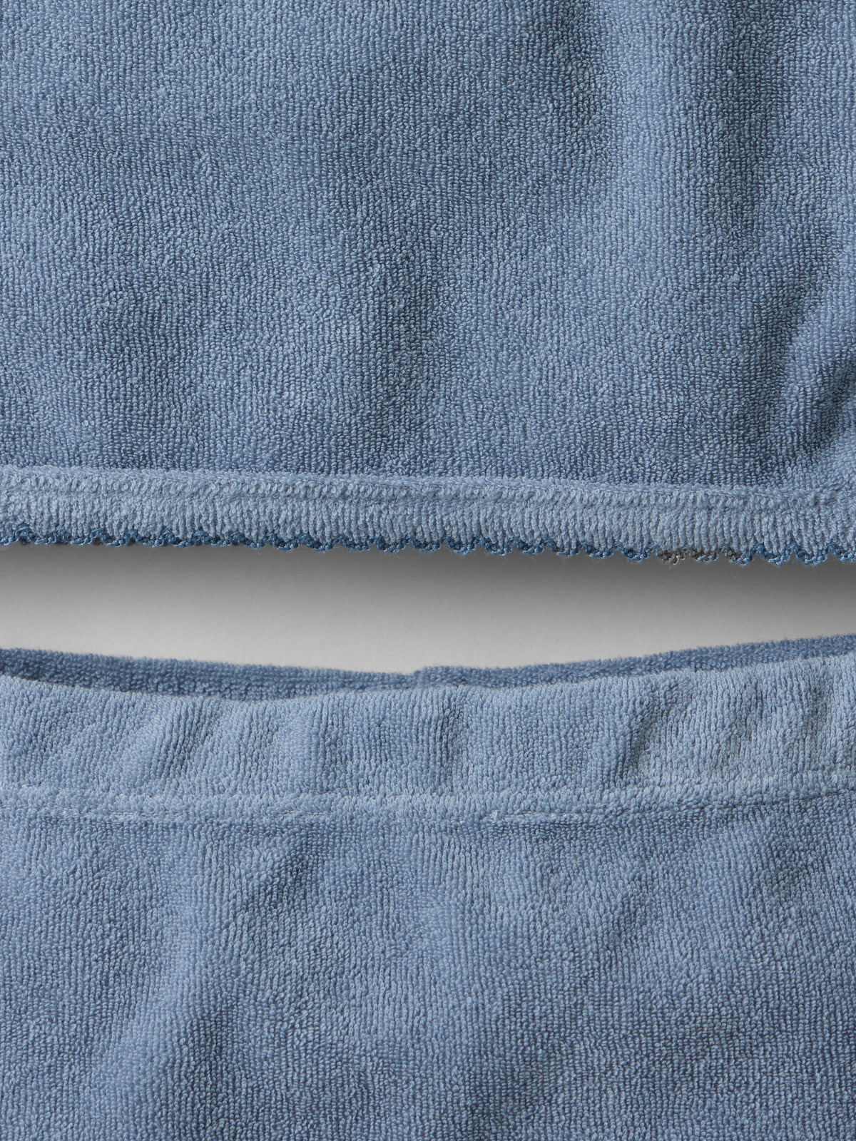 Soft Scalloped Towelling Set in Vintage Blue
