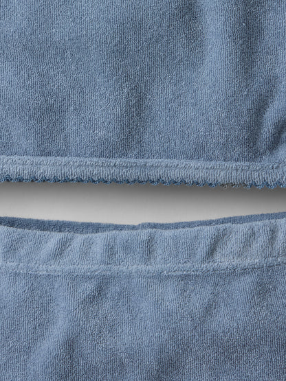 Soft Scalloped Towelling Set in Vintage Blue