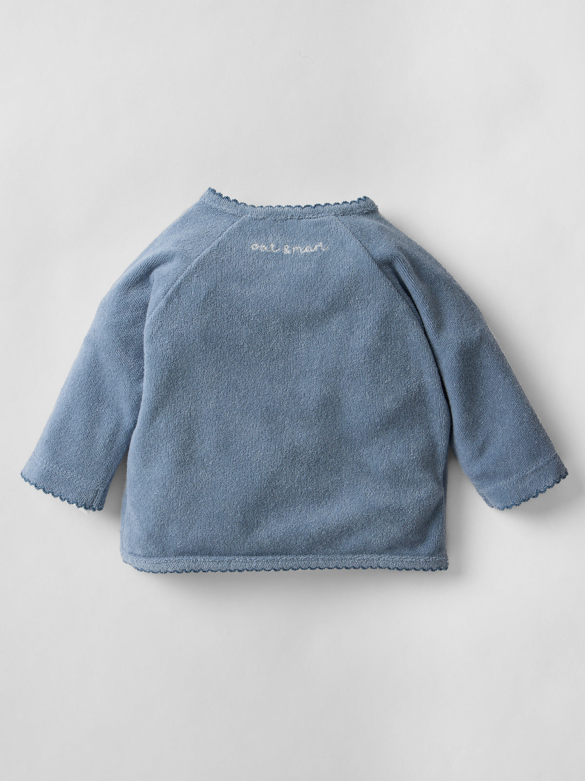 Soft Scalloped Towelling Set in Vintage Blue