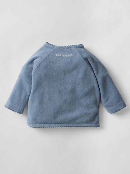Soft Scalloped Towelling Set in Vintage Blue