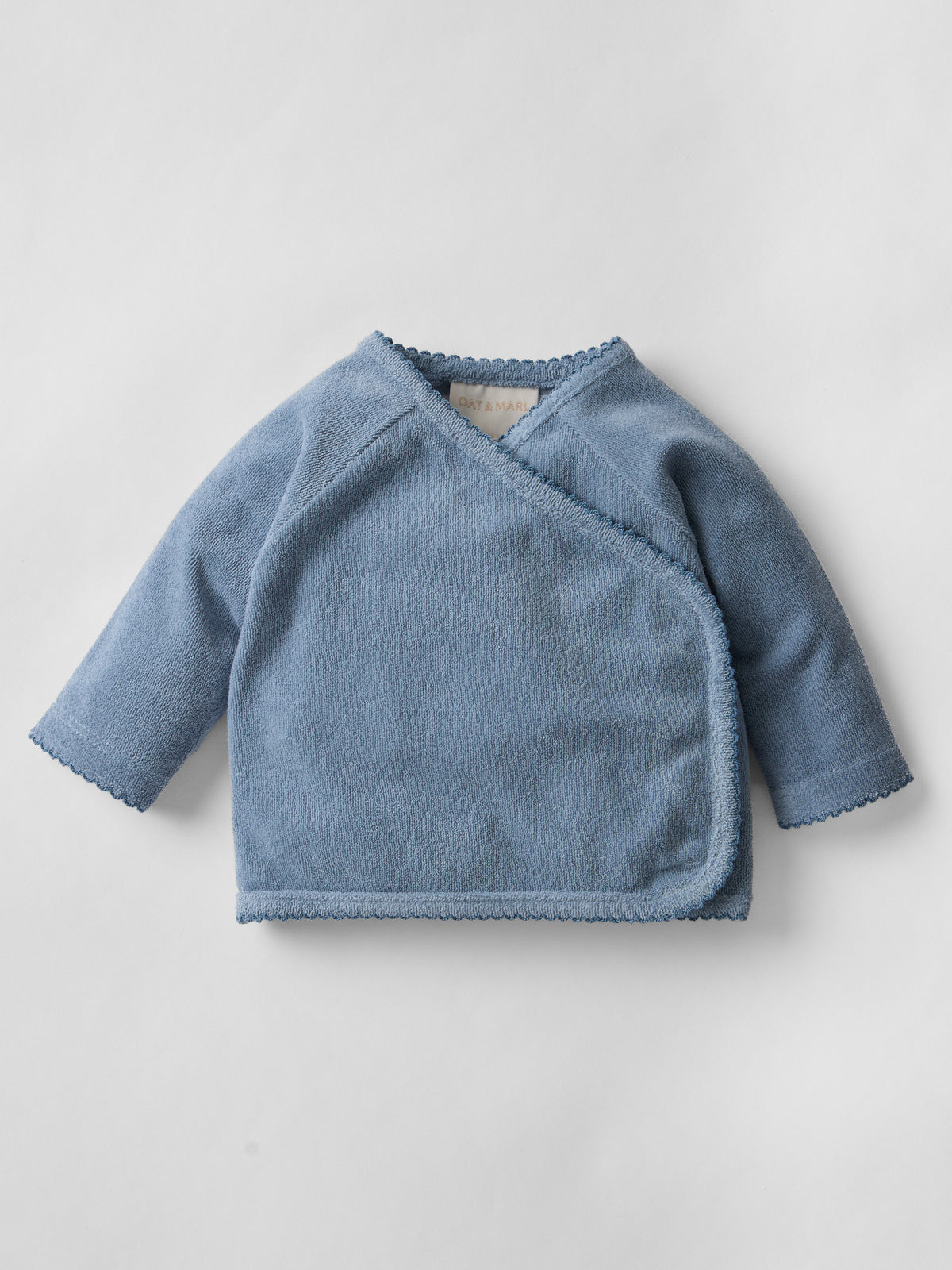 Soft Scalloped Towelling Set in Vintage Blue